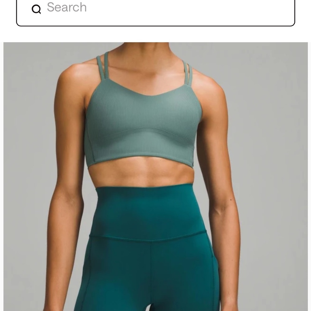 NWOT Lululemon Like A Cloud Teal Ribbed Sports Bra
